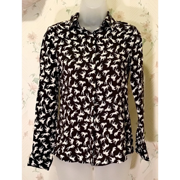 Tops - Button Down Shirt Horse Print